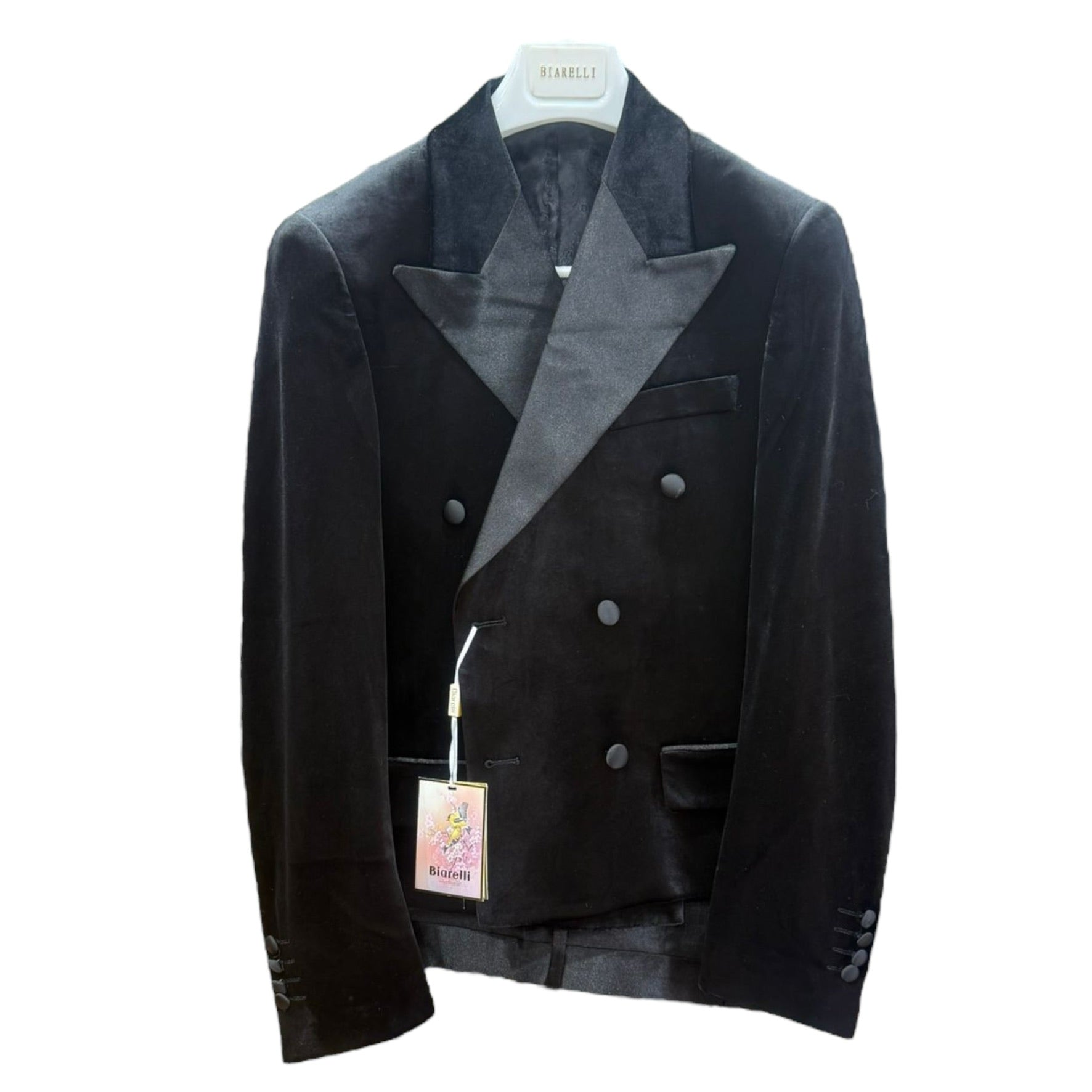 BIARELLI: 2PC.VELVET CROP SLIM FIT SUIT BLX-5022